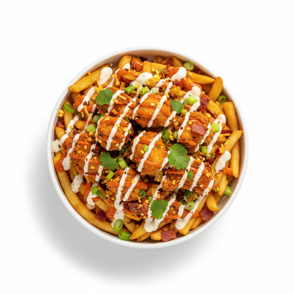 Loaded Fries with Crispy Chicken